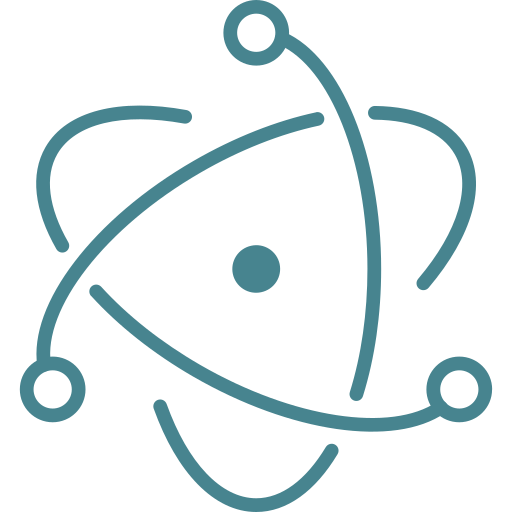 Electron framework logo used for cross-platform desktop application development in Canada